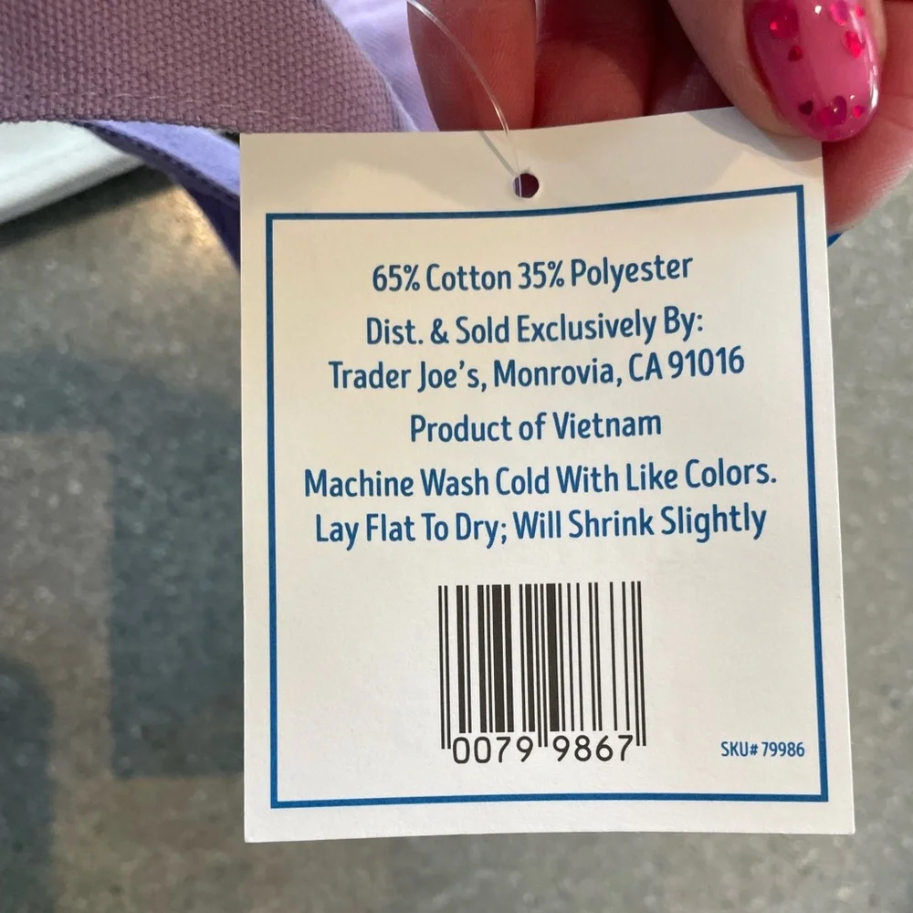 NWT | Trader Joe’s | Limited Edition Pastel Mini Tote Bag (PURPLE) - Picture 2 of 2